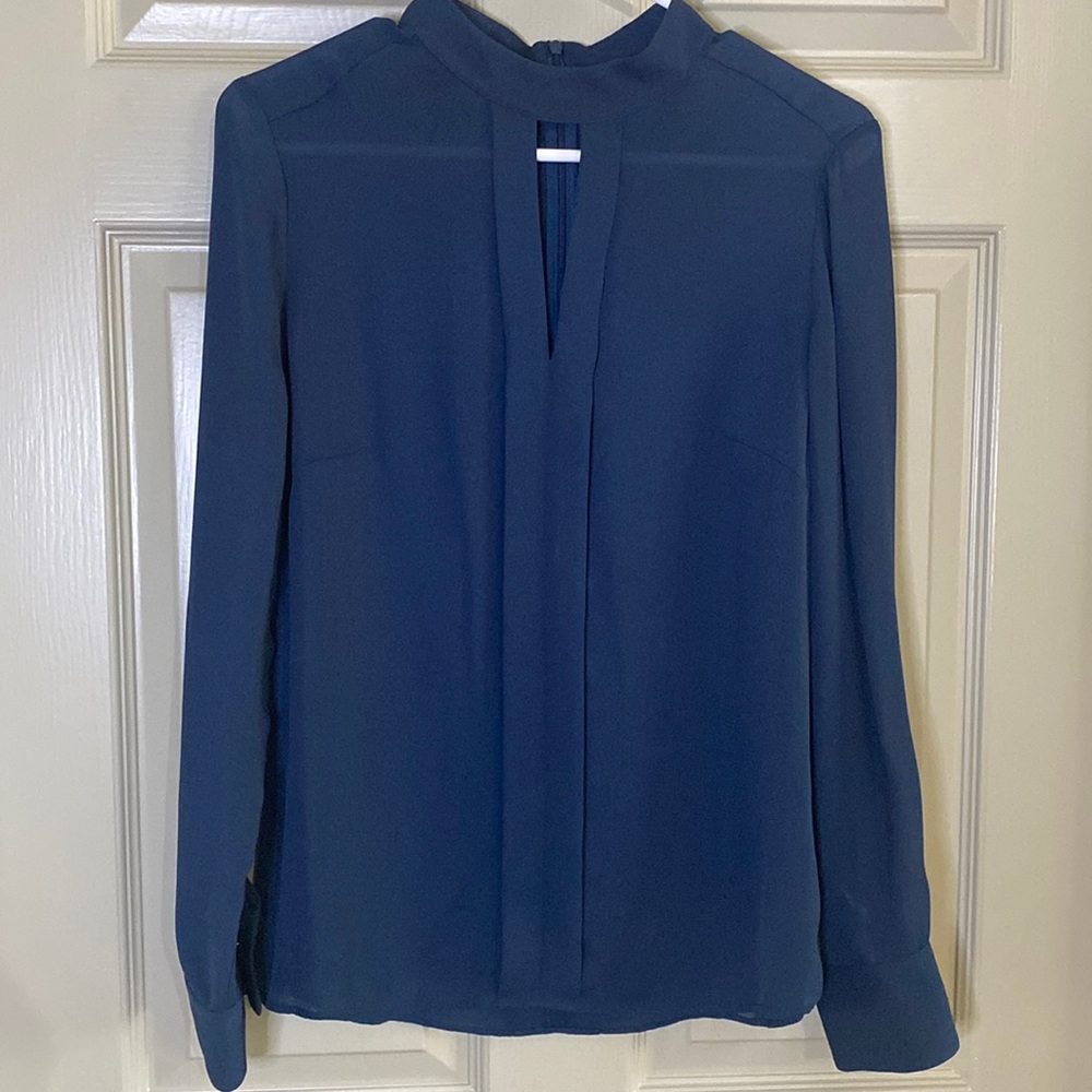 Sheer Blue White House Black Market blouse